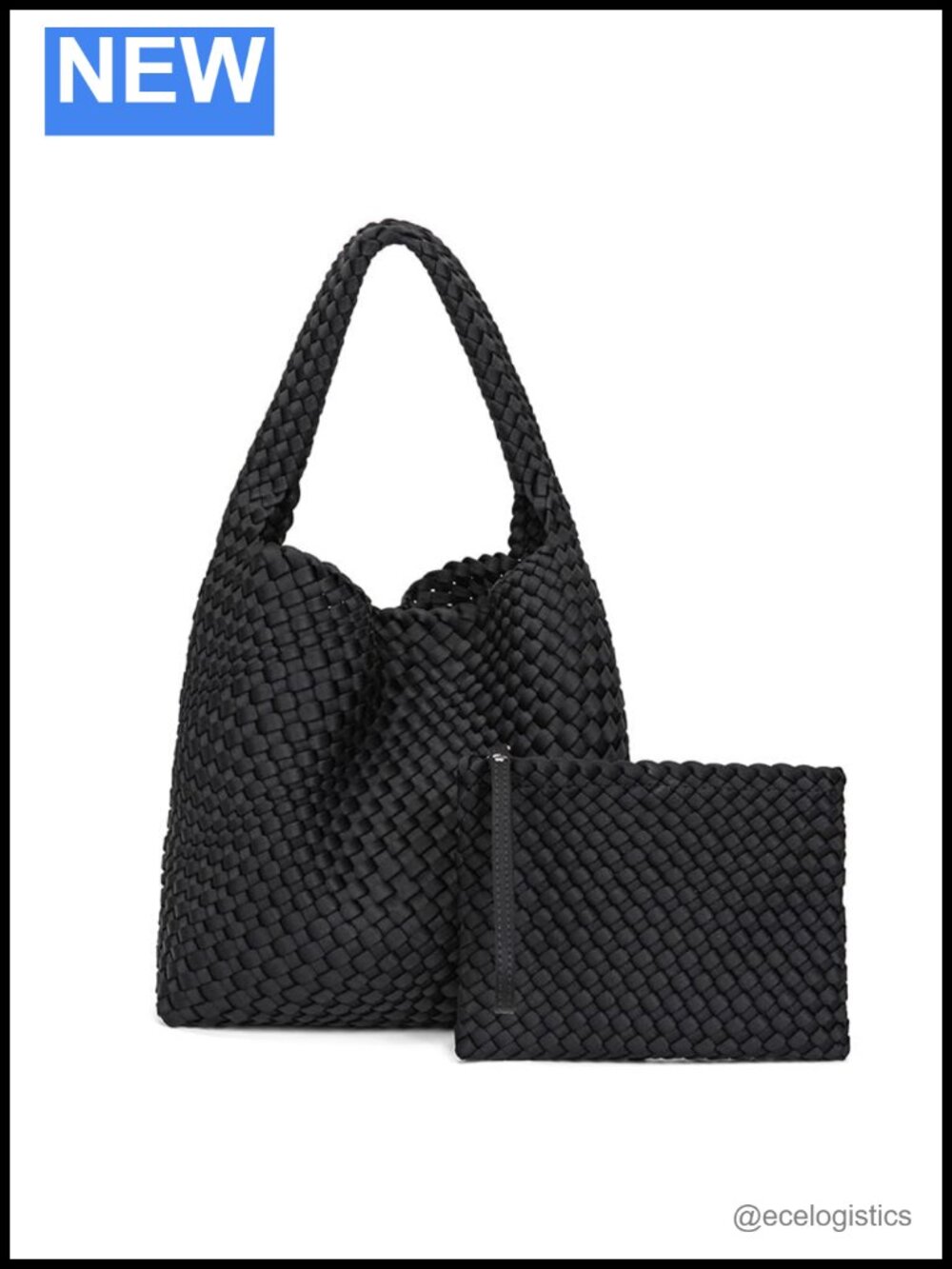 Handwoven Neoprene Large Tote Bag Summer Beach Travel Shoulder Bag
